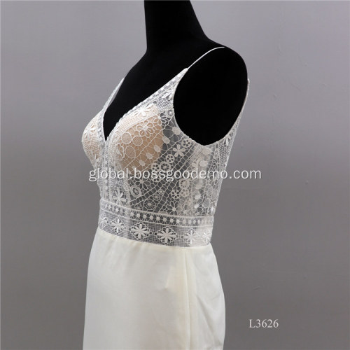 Ungrouped New designs sleeveless seductive maxi luxury v neck mermaid wedding dress Factory